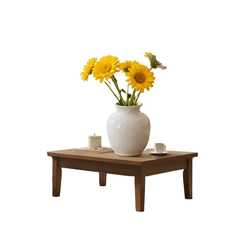 Sunflower vase with transparent background after AI background removal using EditPix