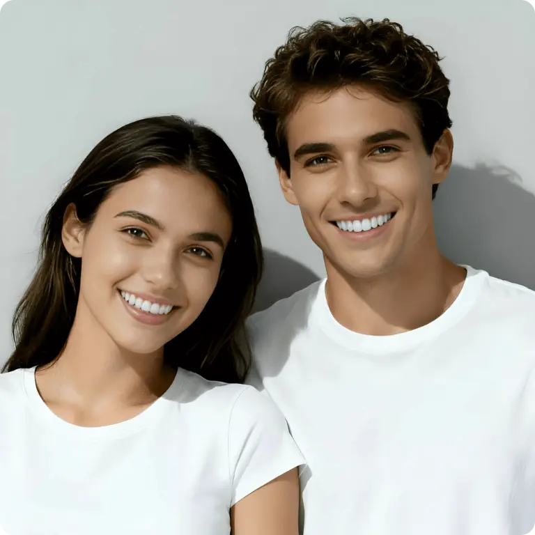 Group portrait with brighter, whiter teeth after AI teeth whitening using EditPix